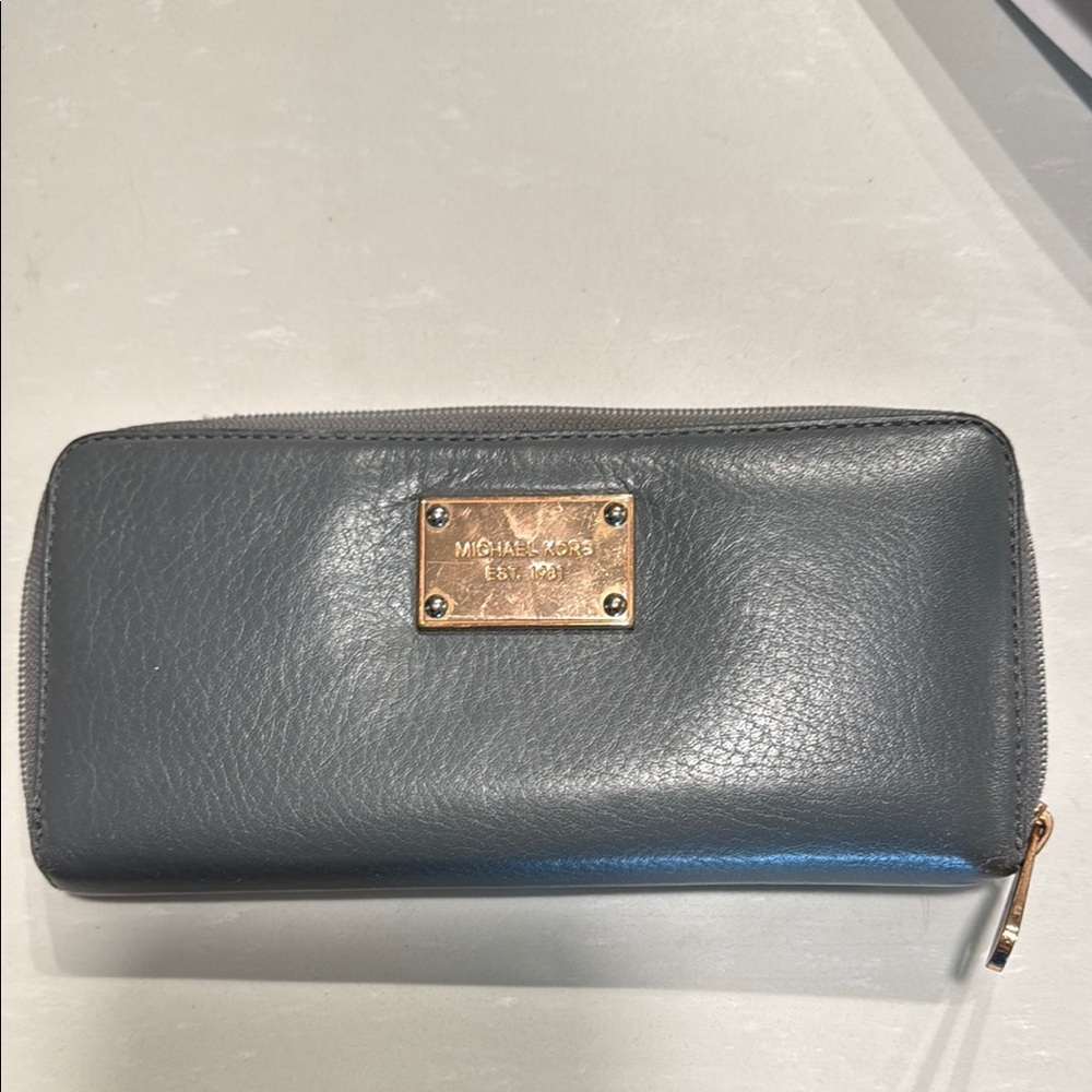Michael Kors Gray Leather Wallet